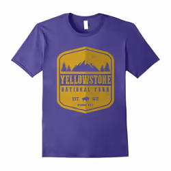 Yellowstone National Park Tshirt I Love Hiking Wanderlust-Father's Day - XL