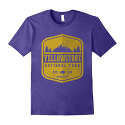 Yellowstone National Park Tshirt I Love Hiking Wanderlust-Father's Day - XXL
