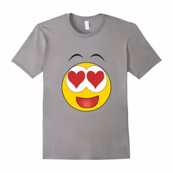 Heart Eyes T-Shirt Emoji Love Smiley Face Happy Eyebrows Tee-Father's Day - M