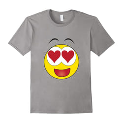 Heart Eyes T-Shirt Emoji Love Smiley Face Happy Eyebrows Tee-Father's Day - XXXL
