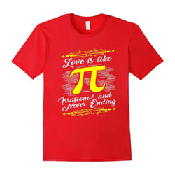 Funny Love is Like Pi T-shirt Geek Maths Couples Gift-Father's Day - S