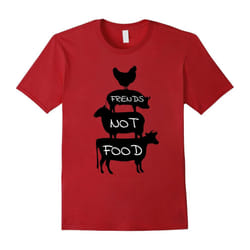Friends Not Food Vegan T-Shirt for Animal Lovers Vegetarians-Father's Day - XL