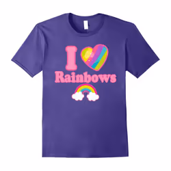 Rainbow Heart I Heart Love Rainbows T-Shirt-Father's Day - M