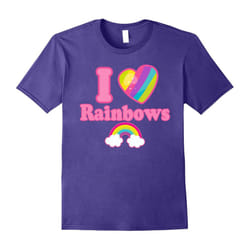 Rainbow Heart I Heart Love Rainbows T-Shirt-Father's Day - M