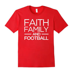 Faith Family and Football sports athletic fun team tee shirt-Father's Day - XL