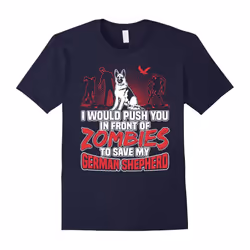 German Shepherd and Zombies Halloween Gifts T Shirt-Father's Day - XL