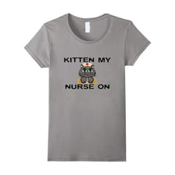 Women's Women's Kitten My Nurse On T-Shirt â Cat Lover Tshirt-Father's Day - XL