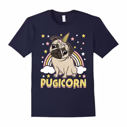 Pugicorn â Funny Unicorn Pug Shirt â Unicorn Pug Gifts-Father's Day - L