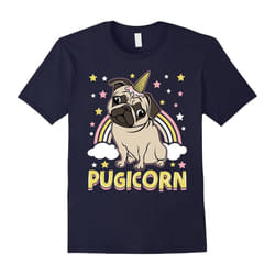 Pugicorn â Funny Unicorn Pug Shirt â Unicorn Pug Gifts-Father's Day - L