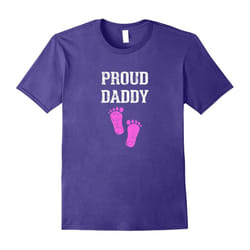 Proud Daddy Baby Girl Gender Reveal T-Shirt-Father's Day - XL