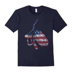 American Flag Angler Love Fly Fishing T shirt Tee Flyfishing-Father's Day - L
