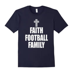 Faith Football Family T-Shirt-Father's Day - S