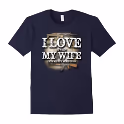 Men's PREMIUM I LOVE it when MY WIFE lets me buy more guns! tShirt-Father's Day - S