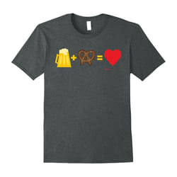 Beer + Pretzels = Love Oktoberfest T Shirt-Father's Day - L