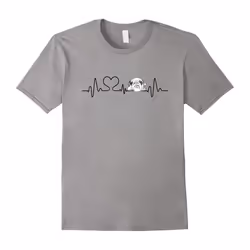 Funny Dog Lovers Gift, Pug Stickers Heartbeat T-Shirt-Father's Day - M