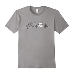 Funny Dog Lovers Gift, Pug Stickers Heartbeat T-Shirt-Father's Day - M