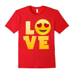 Happy Hearts Eyes and Smiley Love Emoji T-Shirt-Father's Day - M