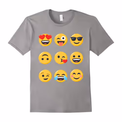 Emoji T-shirt Smiley Face Emoticon Love Wink Laugh Cool-Father's Day - M