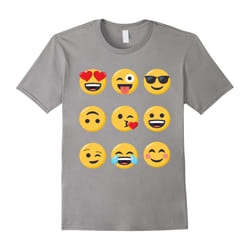 Emoji T-shirt Smiley Face Emoticon Love Wink Laugh Cool-Father's Day - XL