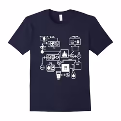 Beer Brewing Schematic T-Shirt Home Brewers Love-Father's Day - XXL