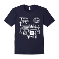 Beer Brewing Schematic T-Shirt Home Brewers Love-Father's Day - XXL