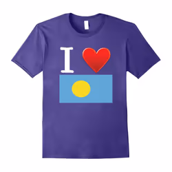I Heart Love Palau Flag T-Shirt-Father's Day - XXL