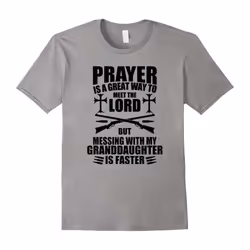 Don't Mess with My Granddaughter Gun T-Shirt Funny for Papa-Father's Day - M