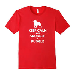 Keep Calm And Snuggle A Puggle Dog Lover Pug Shirt-Father's Day - L