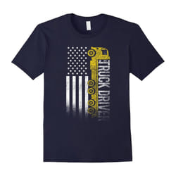 American Truck Driver USA Flag Proud Freedom Lover Tee Shirt-Father's Day - M
