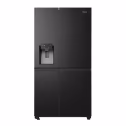 Hisense RS818N4TFE, Freestanding, American door, Black, Touch, LED, On door