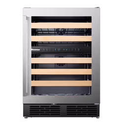 Hisense RW17W4NWG0, Compressor wine cooler, Built-in, 46 bottle(s), G, Stainless steel, Stainless steel