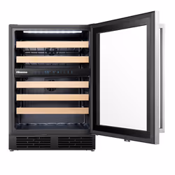 Hisense RW17W4NWG0 wine cooler Compressor wine cooler Built-in Stainless steel 46 bottle(s)