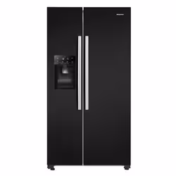 Hisense RS694N4IBE, Freestanding, American door, Black, Touch, LED, Tempered glass
