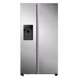 Hisense RS694N4TZE, Freestanding, American door, Stainless steel, Touch, Tempered glass, 562 L