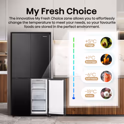 Hisense RQ5P470SAFD fridge-freezer Freestanding 483 L D Black, Stainless steel - Additional view 8