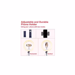 AGM 14inch Ring Light with Tripod Stand Phone Holder and Bluetooth Remote with Dimmable 3 Light Modes & 10 Brightness Level for Video/Photography/Live