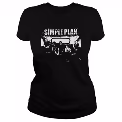 Black And White Design Simple Plan shirt - M