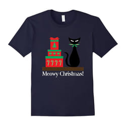 MCM Christmas Cat T-Shirt Gifts Presents Kitty Merry Shirt-Father's Day - XXXL