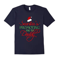 Santas Promoting Me To Daddy Dad Christmas Maternity T-Shirt-Father's Day - L