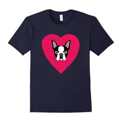 Boston Terrier Love Dog Heart T-Shirt-Father's Day - M