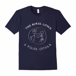 Nurse Loves Police Officer Police Family Police T Shirts-Father's Day - S