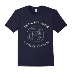 Nurse Loves Police Officer Police Family Police T Shirts-Father's Day - XL