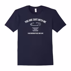 Safety Pin Shirt You Are Safe With Me Love Peace B390-Father's Day - L