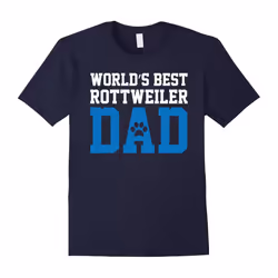 World's Best Rottweiler Dad Dog Owner Lover Paw Pet Blue Tee-Father's Day - XXL