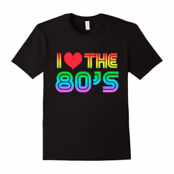 I Love the 80's Eighties Gaming Rainbow T-Shirt-Father's Day - XL