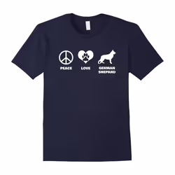 Peace Love German Shepard Funny Dog Lover T-Shirts-Father's Day - XL