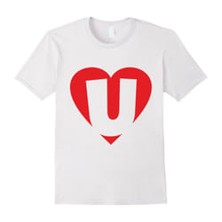 I love U â Heart with Letter U T-Shirts-Father's Day - M