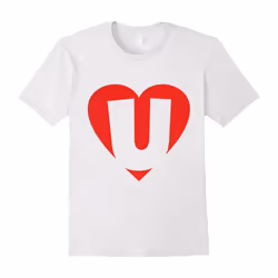 I love U â Heart with Letter U T-Shirts-Father's Day - XL