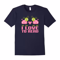 Book Lover T-shirt Cute I Love to Read Ladybug Tee-Father's Day - M