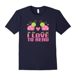 Book Lover T-shirt Cute I Love to Read Ladybug Tee-Father's Day - M